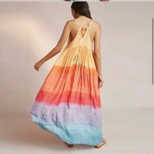 ANTHROPOLOGIE Carla Weeks Setting Sun Maxi Dress S